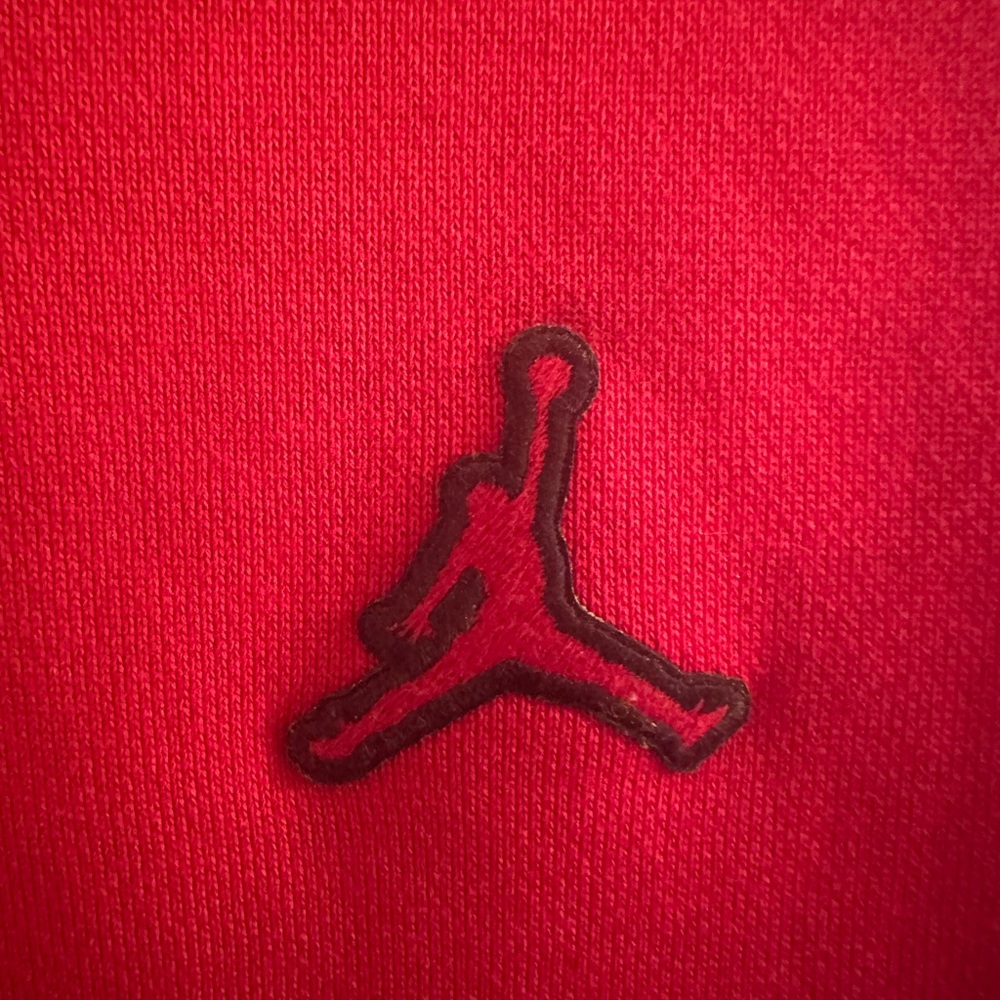 Jordan Red Hoodie with Black Jumpman Logo - Picture 3 of 4